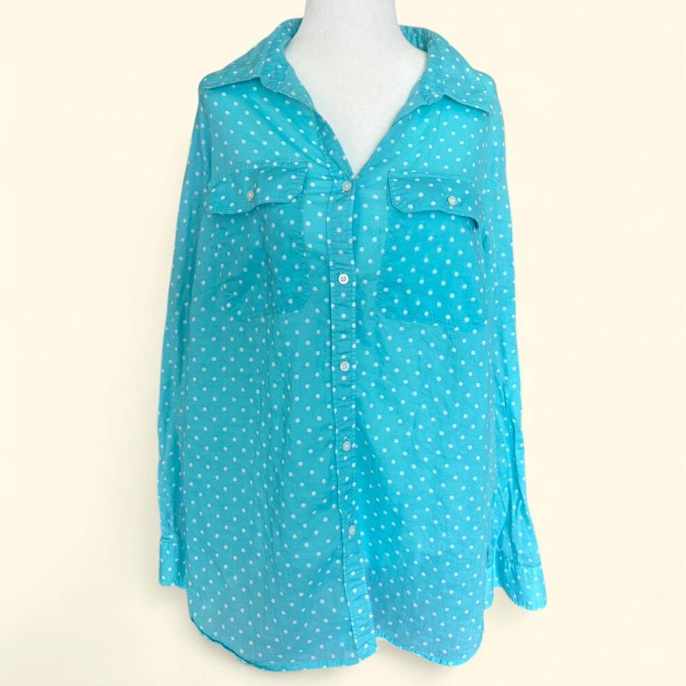 Lauren Ralph Lauren Preppy Costal Polka Dot Blouse Top